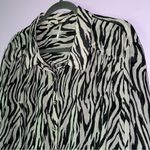 Free People  Size L Top Ciara Button Up Chiffon Zebra Animal Print Shirt Photo 1