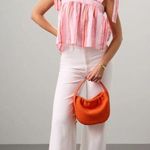 SZ Blockprints Emma Tank Pink Striped Tie Strap Swing Flowy Cotton Top Size M Size M Photo 2