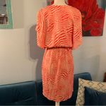 Alice + Olivia  Dress Womens Zebra Tangerine Silk Cap Sleeve XS X-Small Photo 2