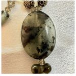 moss agate prehnite sterling silver beaded pendant necklace Green Photo 9