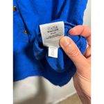 INC Royal Blue Linen Blend Button Up Top Womens 2X Blouse Flap Pockets Business‎ Photo 4