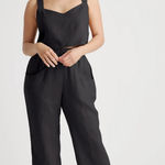 Quince  NWT Black 100% European Linen Tapered Ankle Pants Size Small Photo 0