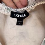 EXPRESS Floral Linen-Blend Puff Shoulder Tie Waist Open Back Romper Size Small Photo 4