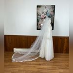 Darling Vintage 1960s/70s Wedding Gown & Cathedral Length Veil! White Size 12 Photo 7