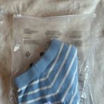 SheIn Light Blue & White Off the Shoulder Sweater Size Medium Photo 7