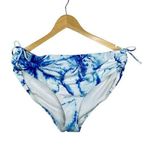 NWT CALIA Women's Ruched Swim Bottoms Floral Flourish Blue White Size XL Photo 0