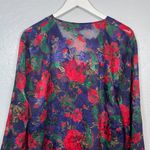 Victoria's Secret Vintage  Women S Red Purple Floral Pajama Top Gold Label Satin Photo 7