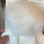 Chenille Knit Pom Beanie and Glove Set New Cream Photo 2