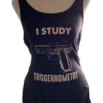 Women’s Black Graphic Tank Top with Gun Design Size M Size M Photo 0