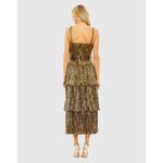 Mac Duggal NWT Ruffle Tiered Buckle Detail Dress in Antique Gold Size 4 Photo 2