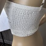 Rebellion Women's Size S White Lace Crop Cami Top Smocked V-neck Sleeveless Photo 7