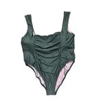 J.Crew NWT  Green Ruching Tank Straps Swimsuit Style BF179 Size 24 Plus Size Photo 1