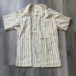 Anthropologie Maeve Cotton Stripe Boyfriend Blazer Jacket XS Oversized Photo 3