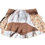 Aerie Brown and Orange Patterned Ruffle Skort Photo 3