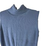 Harold's Vintage Powdered Blue Ribbed Silk Turtleneck Sleeveless Cardigan Set Size M Photo 3