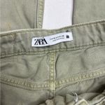 ZARA  Sage Green High Waisted Tapered Mom Jeans Photo 1