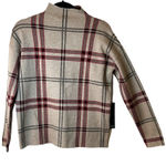 Nicole Miller  Womens Sweater Size S Tan Red Long Sleeve Oversized Mock NWT Photo 0