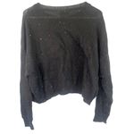 LNA Sheye Sparkle Sweater in Black Night Medium New Womens Knit Top Photo 6