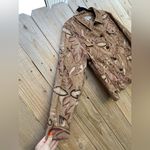 Coldwater Creek  Brown Floral Denim Petite Jacket petite‎ XL metallic boho button Photo 1