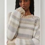 Free People DEVON Cropped Mock Neck Striped Sweater Size XL Photo 1