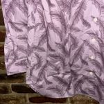 NWT Duluth Trading Co Wrinklefighter Purple Feather Button Down Tunic Top Small Photo 3