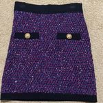 Balmain  Button-embellished Metallic Tweed Skirt size 42 Photo 0