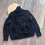 ZARA limited edition black ecru knit 3D flower knit sweater Photo 0
