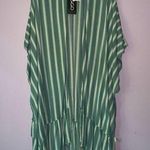 Gigio Cardigan S Longline Beachy Kimono Open Front Ruffle Swim Cover Green Photo 0