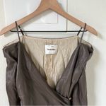 Nanushka Moha Faux Leathet Long Sleeve Off the Shoulder Mini Dress in Brown Size XS Photo 7