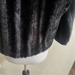 Allison Brittney Faux Fur Cropped Jacket Black Size Large Mob Wife Night Out Photo 7