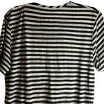 7 For All Mankind Black White Stripe Henley Tee Top Women’s Small #AM4550V17 Photo 5