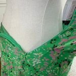 Vintage Y2K BCBG MaxAzria 100% Silk Handkerchief Hem Low Rise Midi Skirt $138 M Green Size M Photo 6