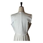 Bardot Dress Women XL White Cotton Embroidered Cut Out Tiered Maxi Boho Cottage Photo 3