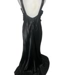 VTG 90 Y2K Prom Dress Black Whimsigoth Glam Vamp Satiny Slinky Sexy Maxi Gown 12 Photo 2