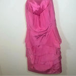 Antonio Melani Pink Silk Strapless Dress with Ruffled Bottom Sz 4 Photo 9