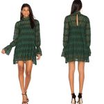 Free People NEW Simone Mock Neck Lace Mini Dress Emerald Green Small Goth Punk Photo 8