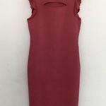 Bailey 44 Large Pink Bewitched Cutout Ruffle Rib Knit Bodycon Mock Sheath Dress Photo 4