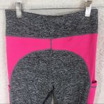 Heathered Pocket Crop Leggings Gray Pink Medium Workout Pants w/ Pockets Nylon Photo 6