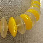 Vintage Yellow Frosted Beads Chunky Statement Necklace Photo 2