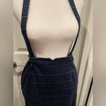 Miss Patina Size S Blue Scotch Plaid Flannel Mini Skirt Adjustable Suspenders Photo 2
