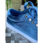 Velvet textile blue fashion sneakers size 7.5 with Pearl womens Photo 10