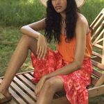 Anthropologie • Danielle Duer Tiered Mini Skirt pink Ella ikat print flowy Photo 0