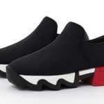 iRI NYC Wes Sneakers Black Red Unisex SZ 38 US 8W Slip Ons Neoprene Italian NEW Photo 0