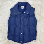 1st Down Womens Goose Down Puffer Vest Navy Blue‎ Size 10 Snap Front Pockets Blue Photo 6