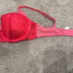 DKNY red lace balconette bra. Color- red/pink. Size 34C. Like new condition Photo 6