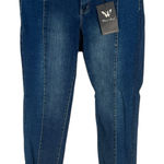 White Mark Denim Womens Size 18W Plus Stretch Dark Wash Leopard Print Jeans Blue Photo 0
