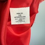 Anna Sui Anna Sui for Anthropologie Red Floral Print Silk Dress Size 6 Photo 4