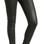 AG Adriano Goldschmied  Black Coated Wax Skinny‎ Legging Jeans Sz 32 Faux Leather Photo 0