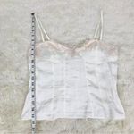 Free People  Neon Nights Lace Trim Satin Cami Camisole Cream Large Coquette Boho Photo 10