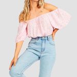 Billabong Pink Off-Shoulder Blouse with Floral Print NWT size small Photo 0